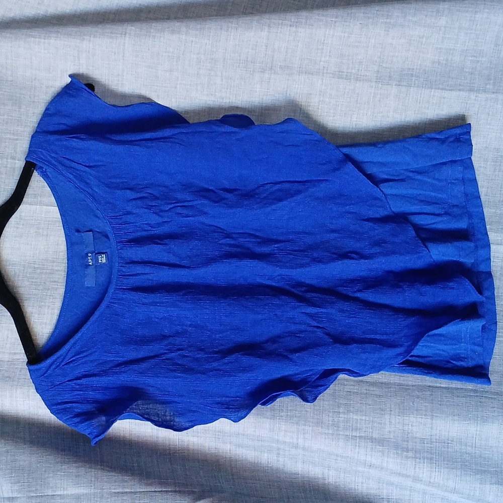 Blue Ruffled Women's Top